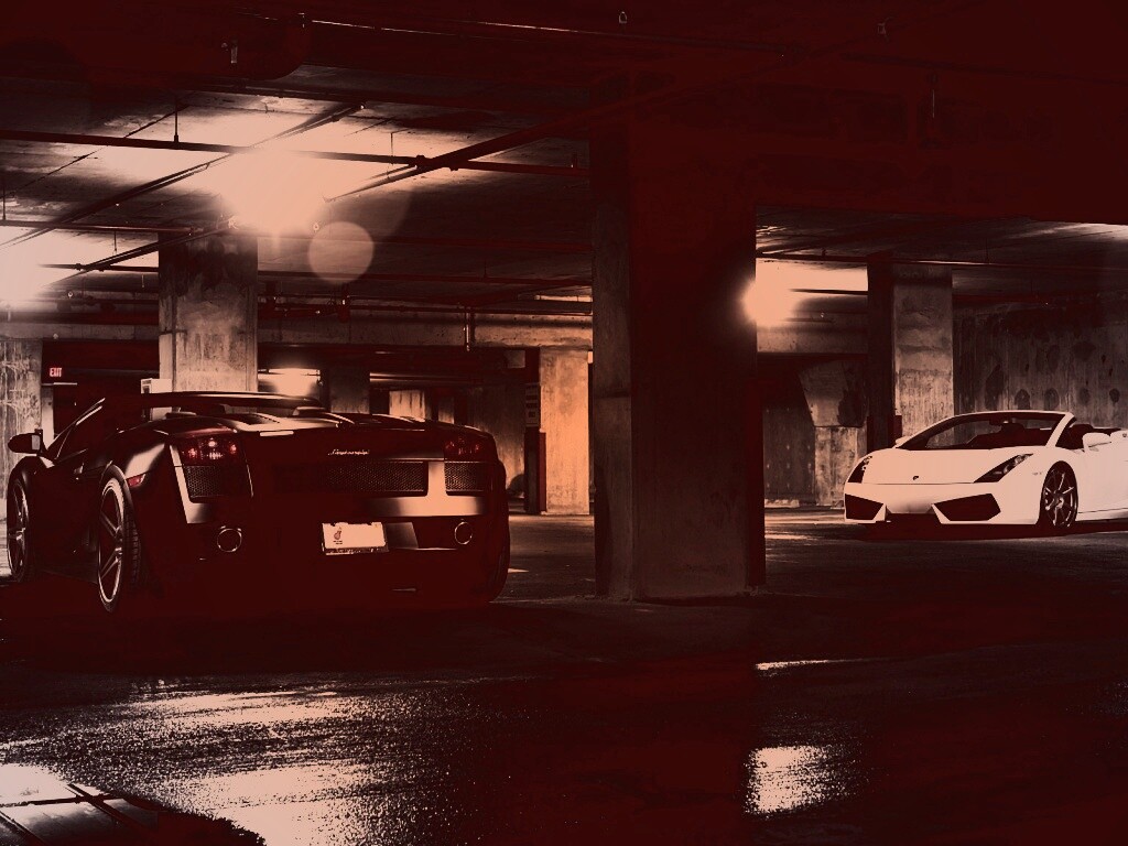 Ламборджини на подземной парковке обои