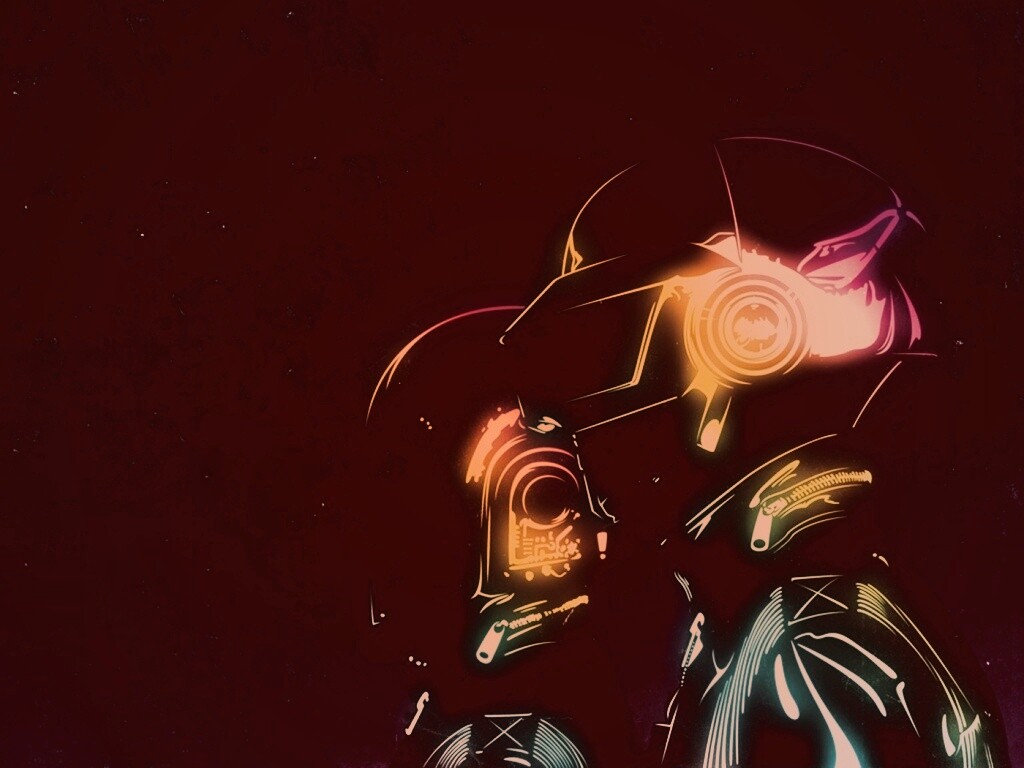 Яркий скетч Daft Punk обои
