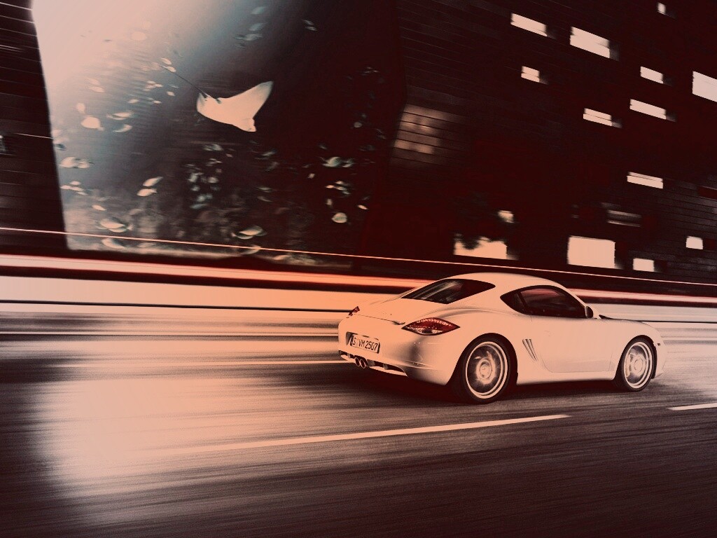 Porsche на трассе обои