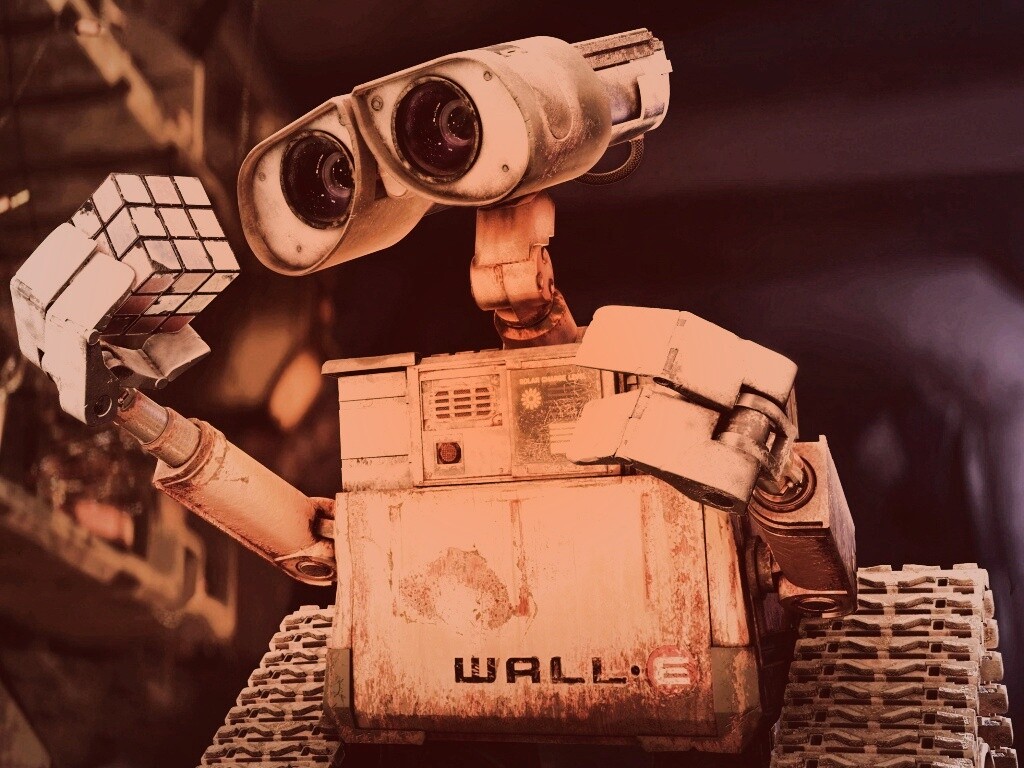 Валли и кубик Рубика обои