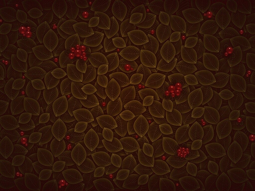 Векторные листья с ягодами обои