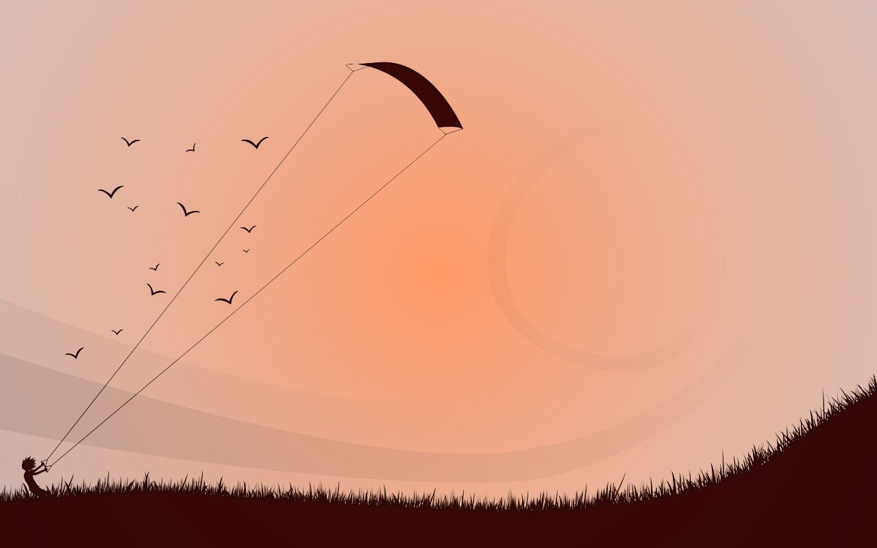 Запуск воздушного змея обои