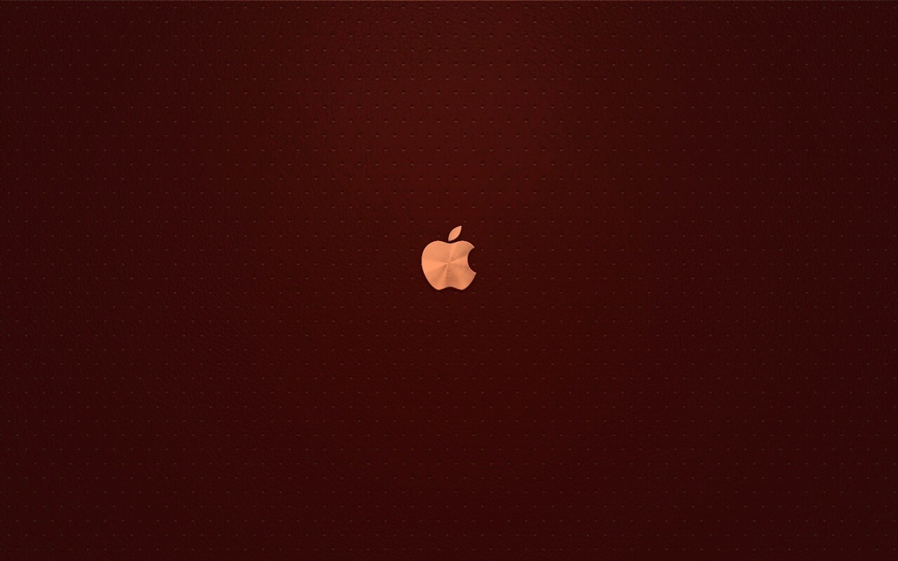 Маленький логотип Apple на перфорированной коже обои