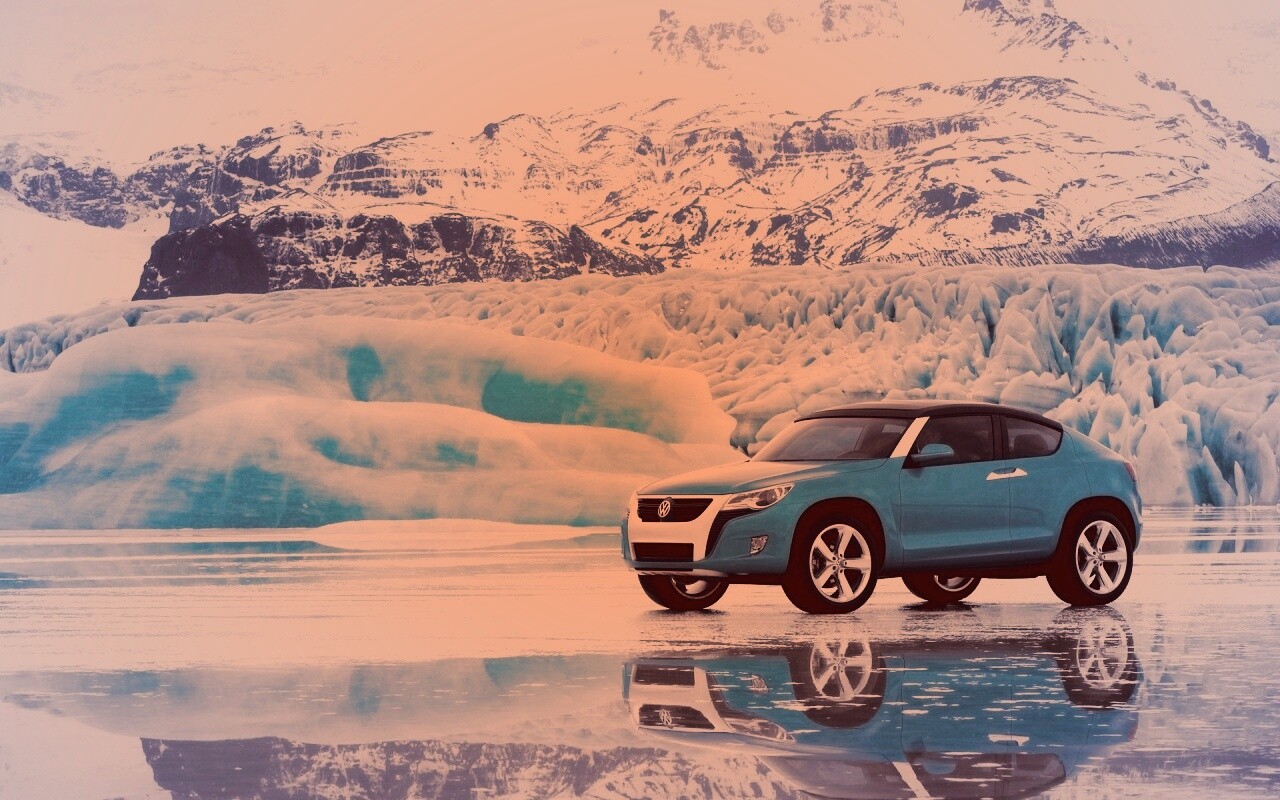 Внедорожник Фольксваген на льду обои