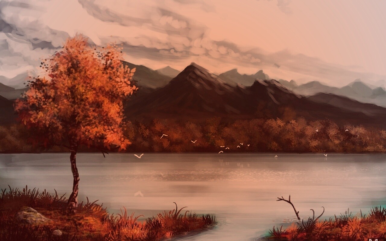 Осень в предгорье обои