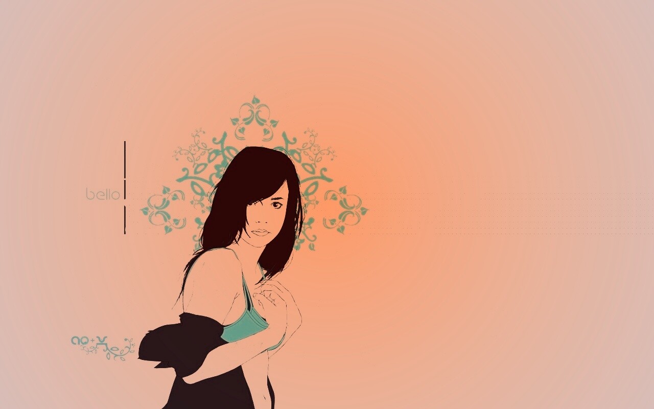 Векторная девушка обои