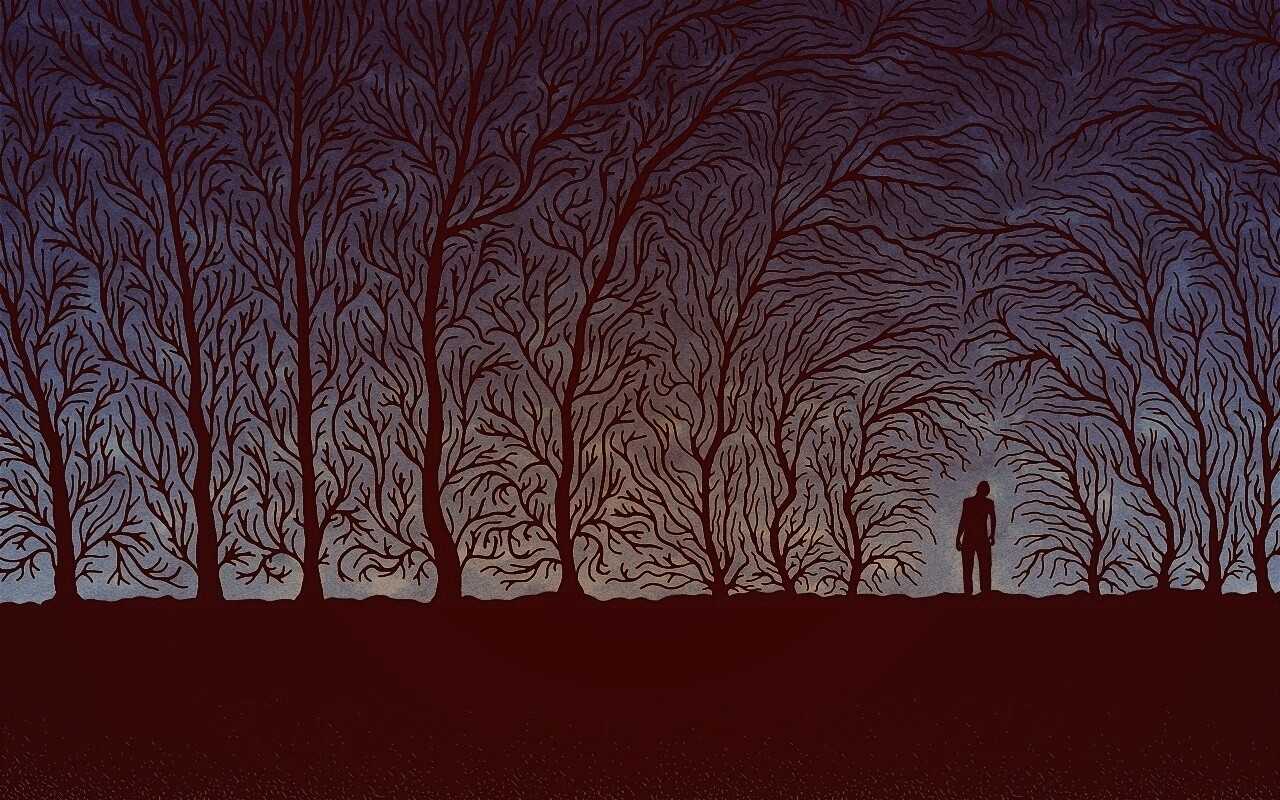 Смыкающиеся деревья обои