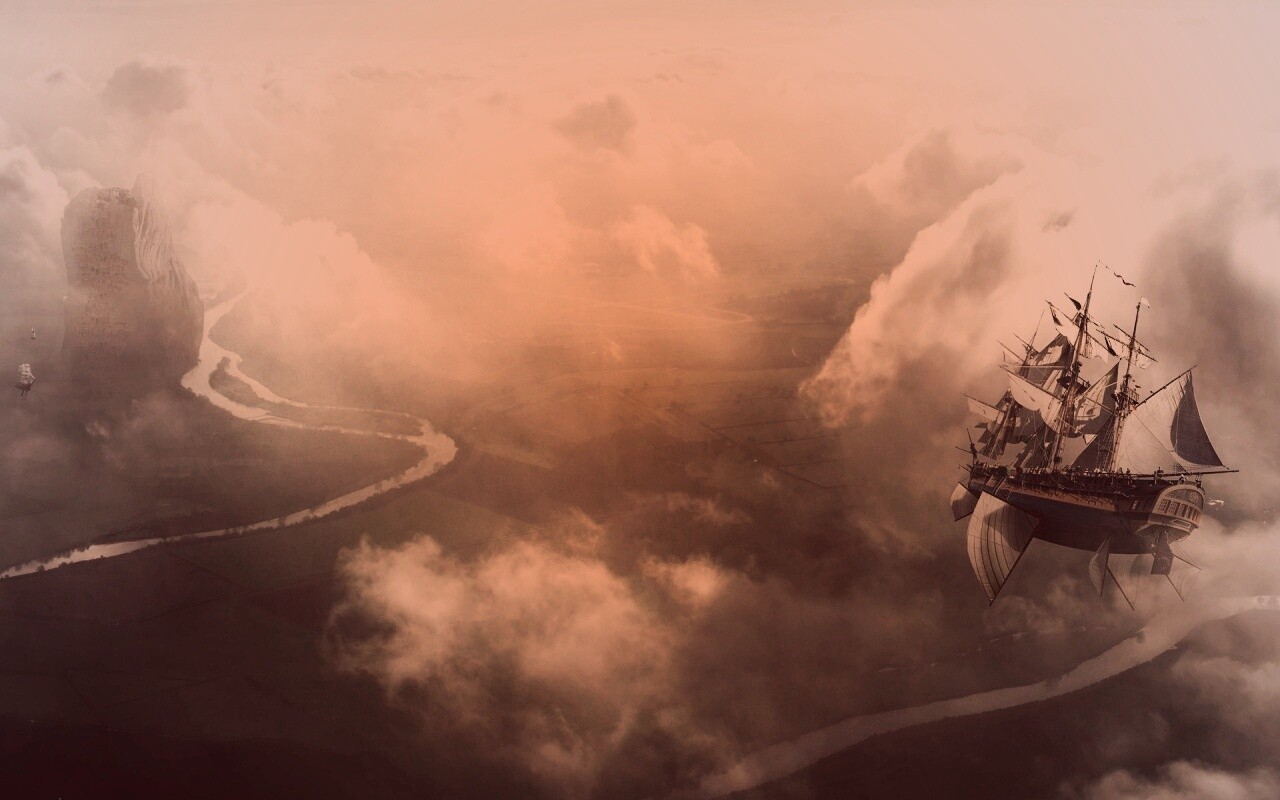 Летающий корабль обои