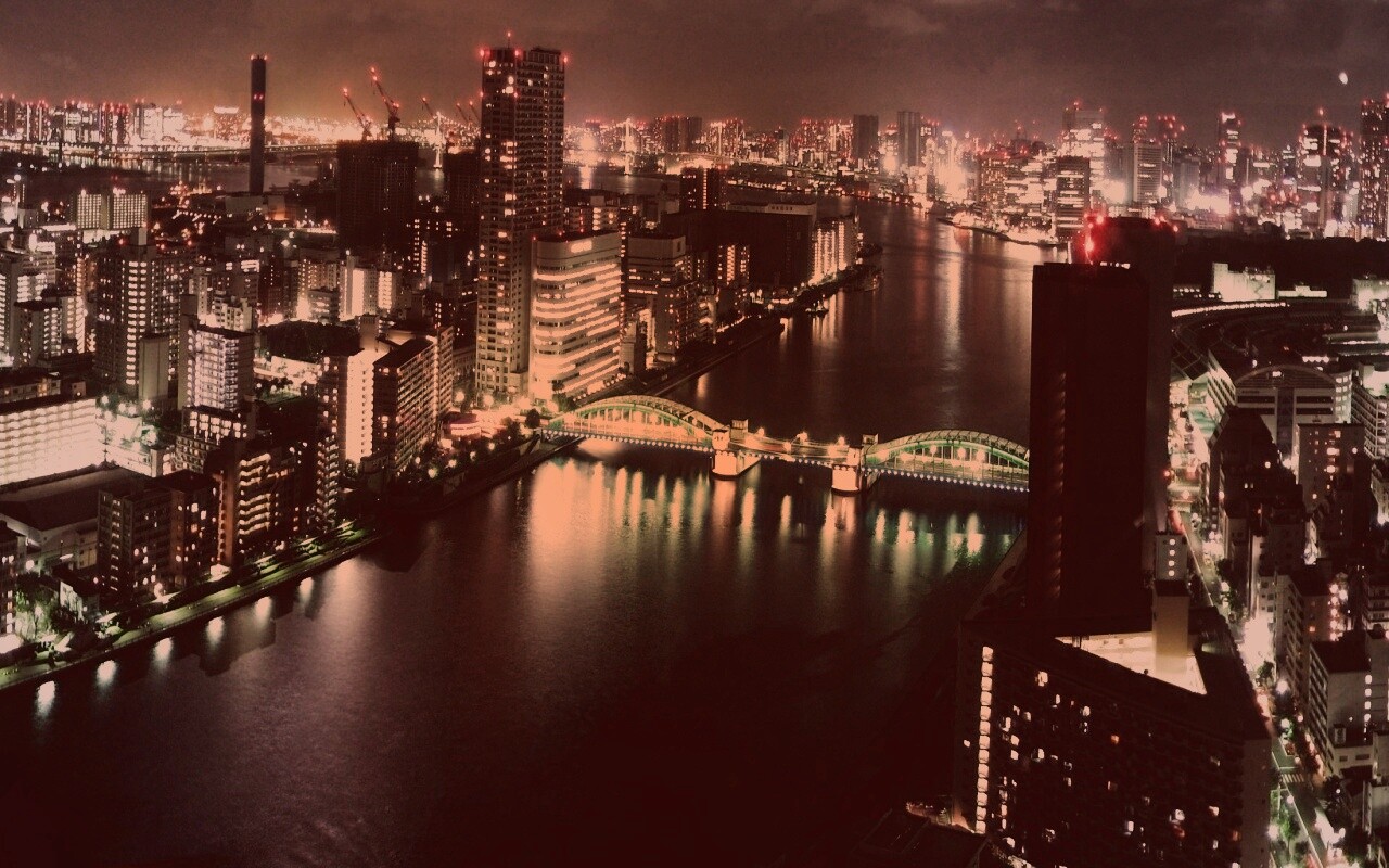 Панорама Токио обои
