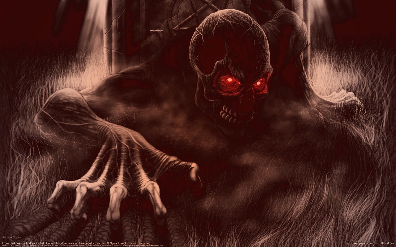 Черный труп вылезает из могилы обои