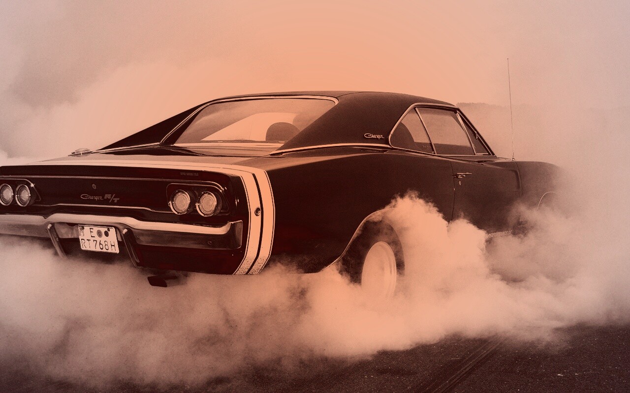 Додж Чарджер жжет резину обои