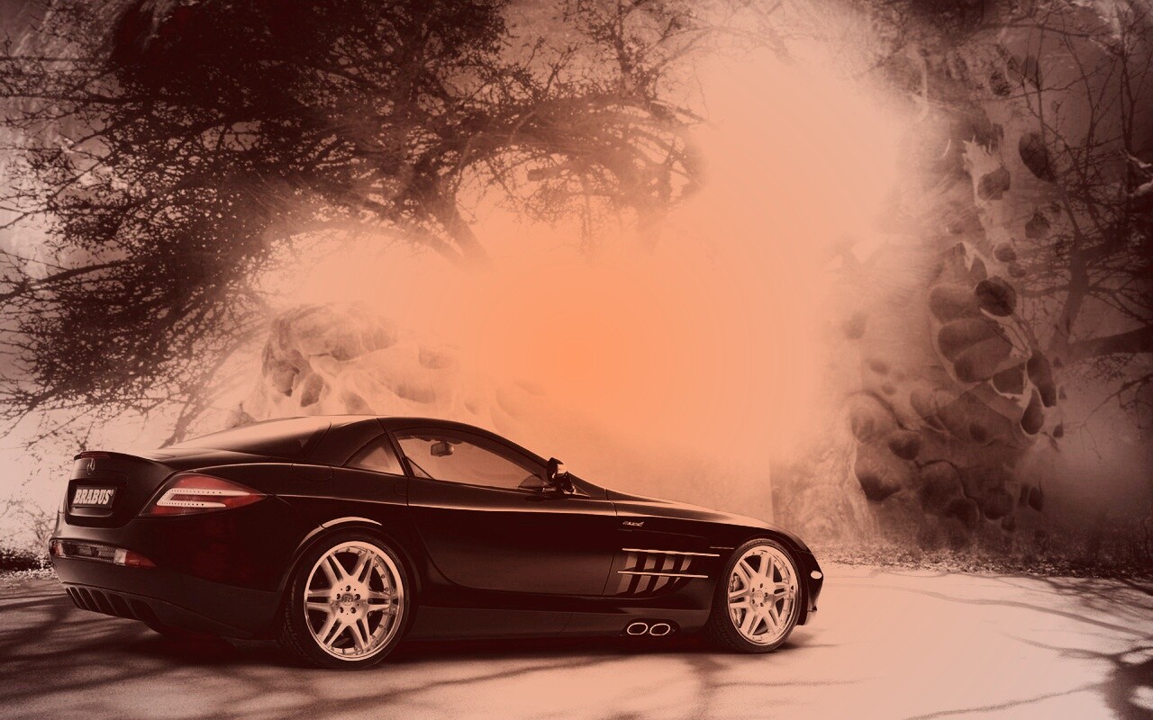 Черный спорткар Мерседес обои