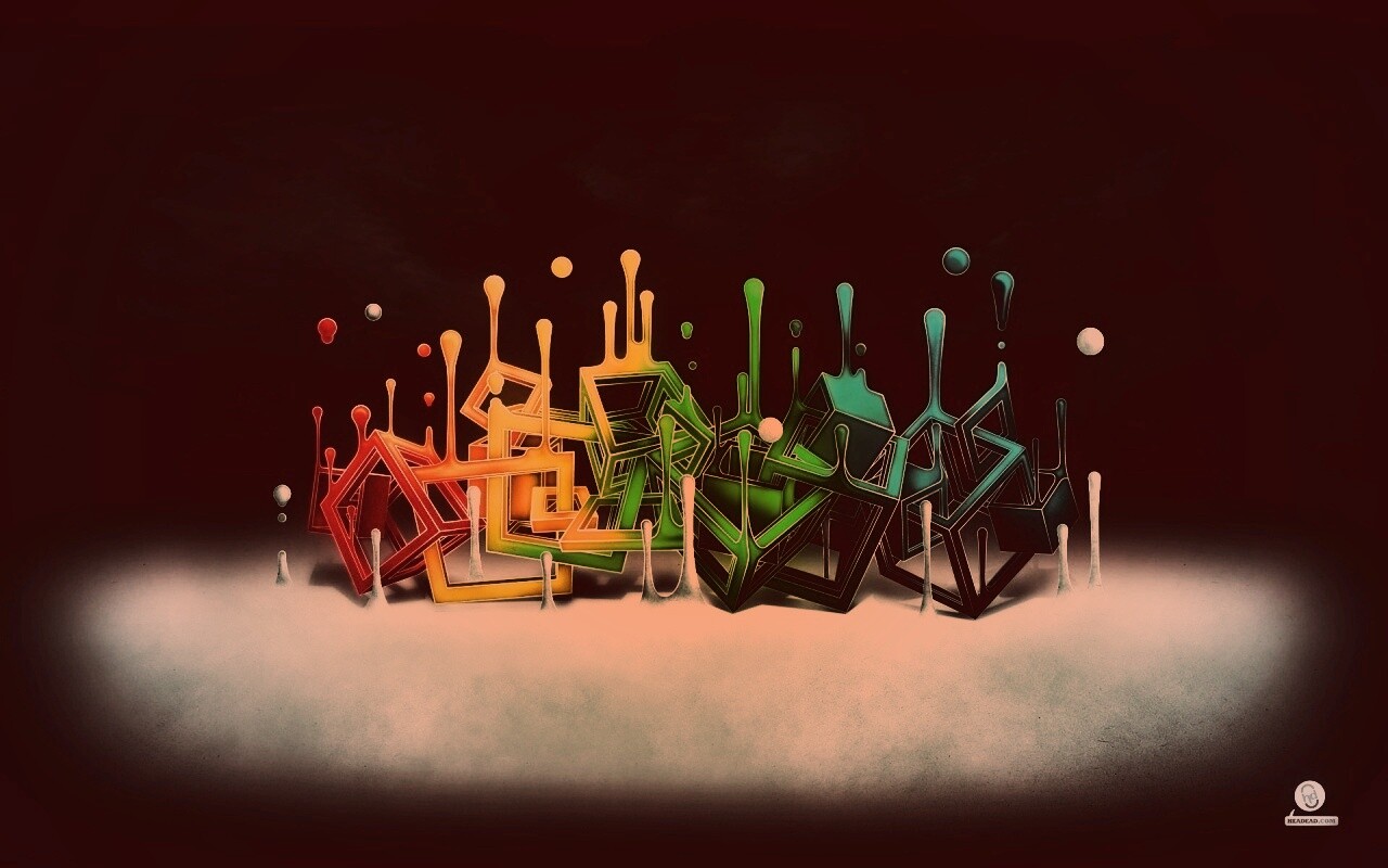 Цветные переплетающиеся кубы обои