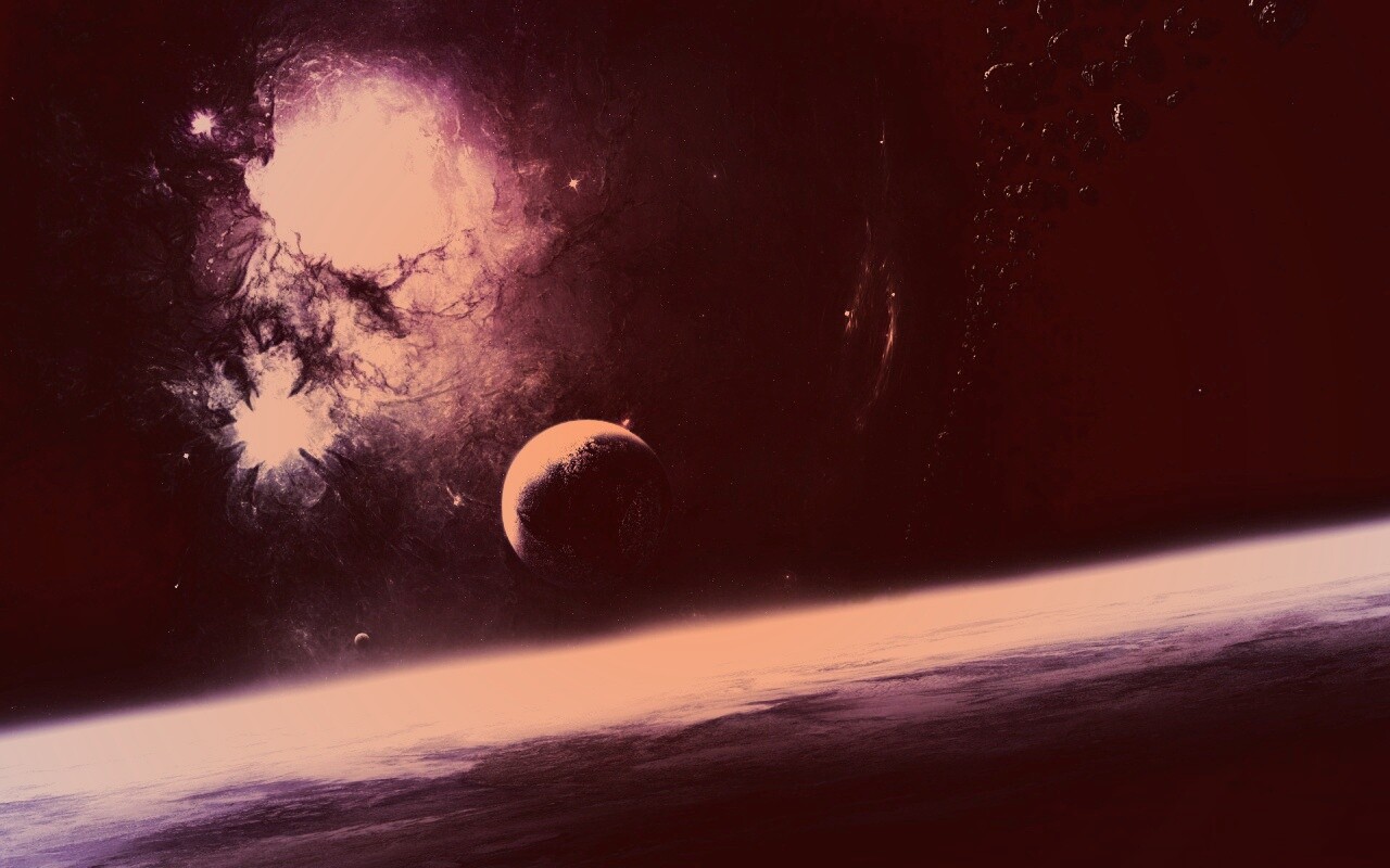 Черный космический туман обои