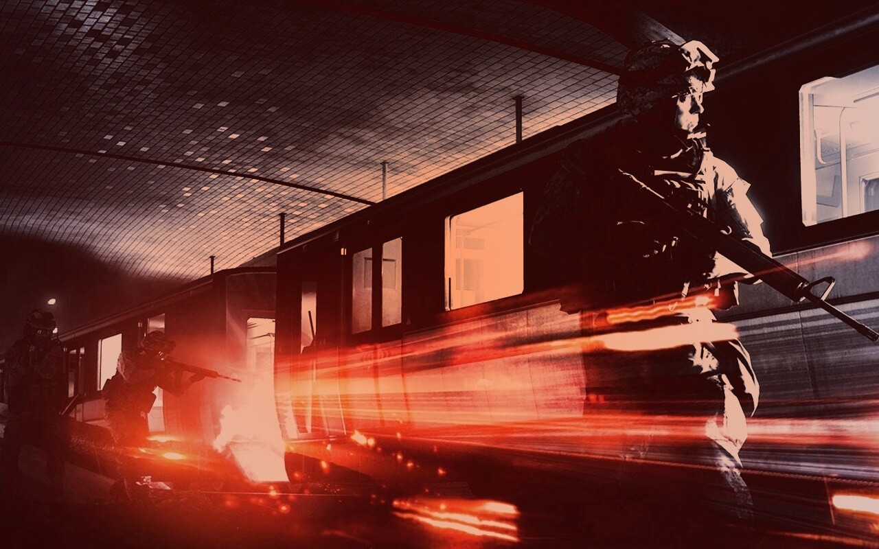 Солдаты на станции метро обои