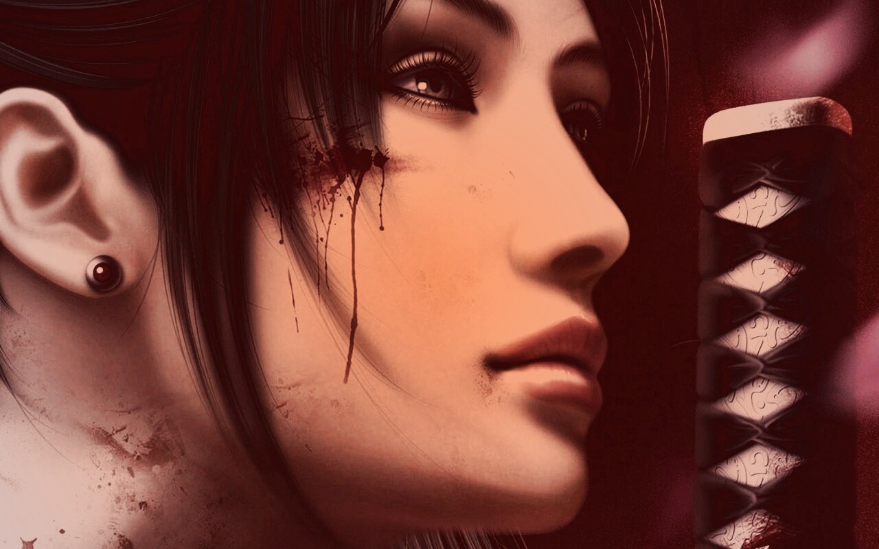 Японка с катаной обои