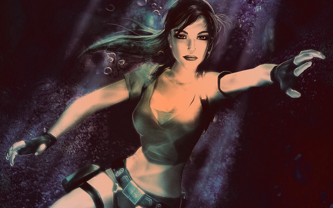 Лара под водой обои