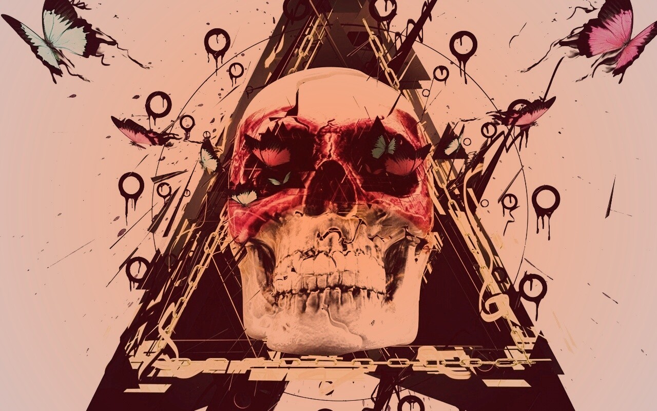 Гламурный череп обои