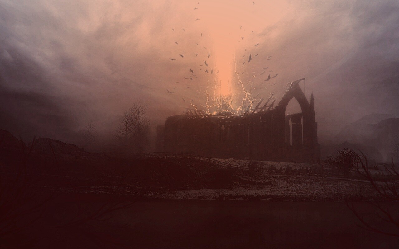 Заброшенный собор обои