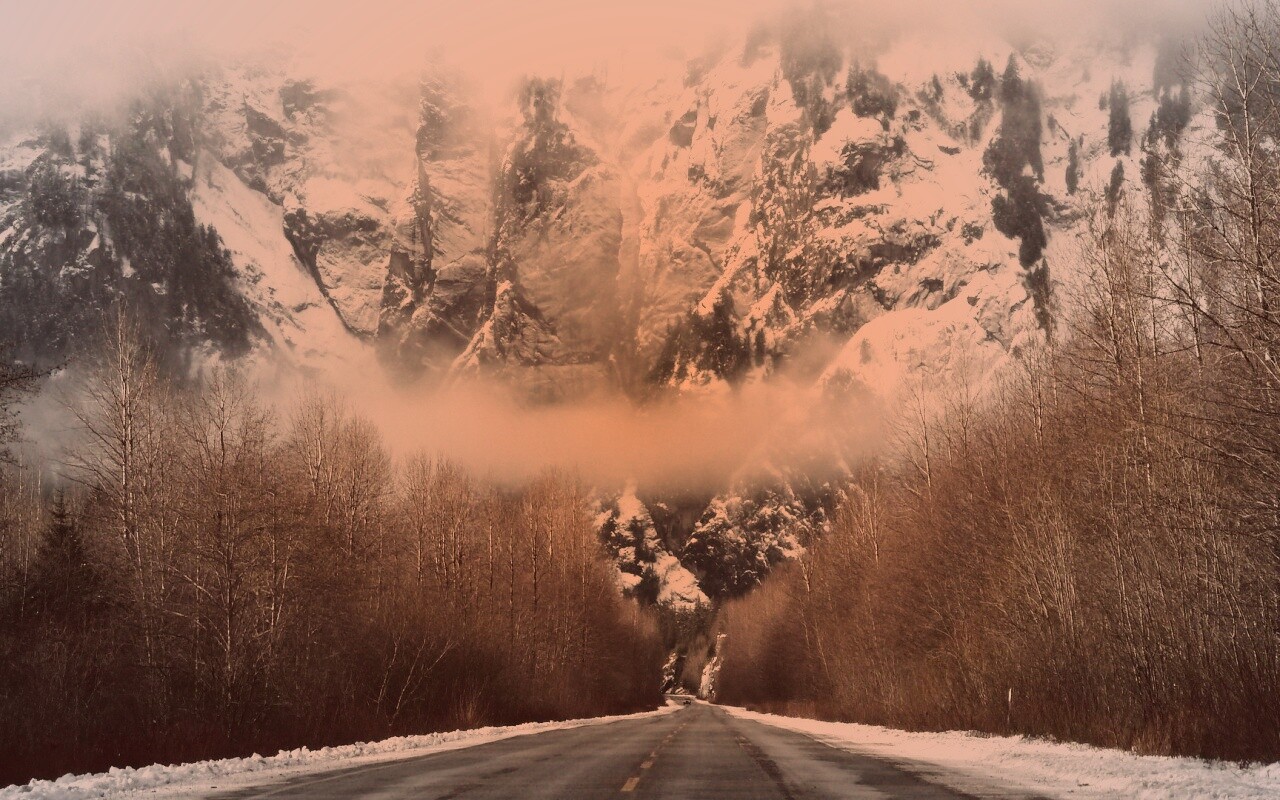 Дорога к скале обои