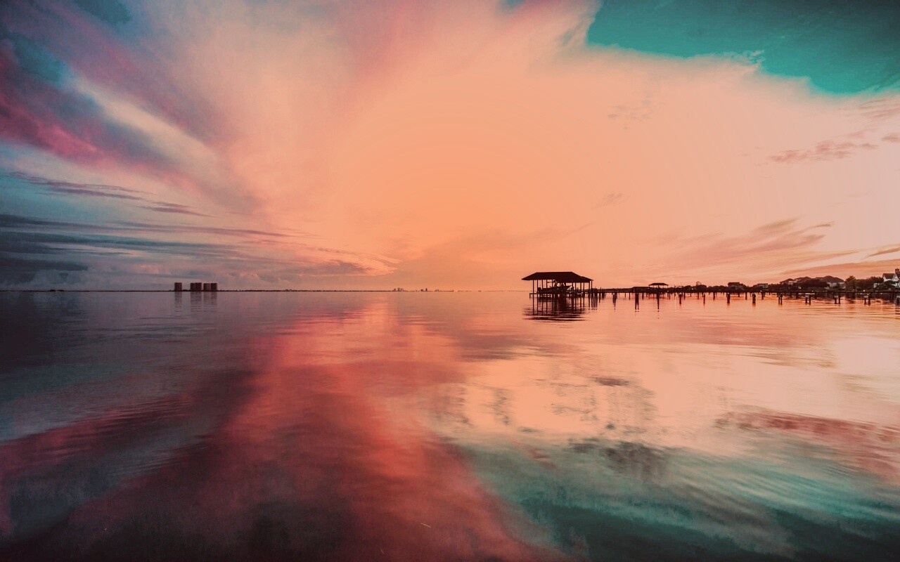 Прекрасный океанский закат обои