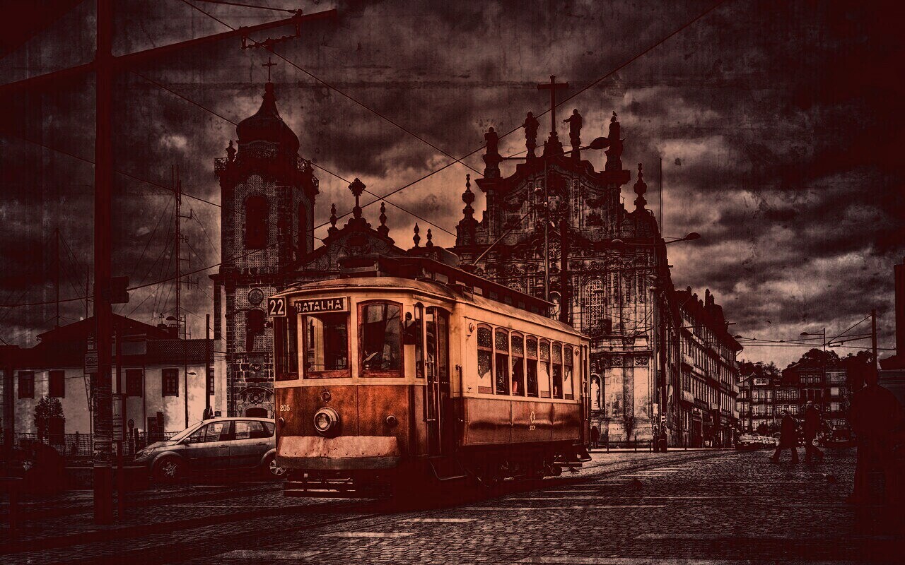 Старинный трамвай обои