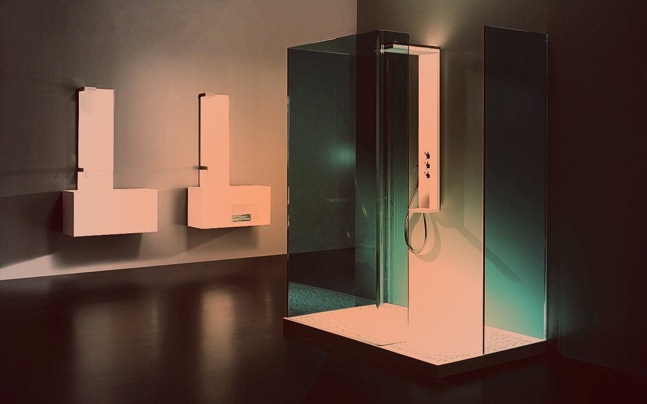 Ванная комната в стиле hi tech обои