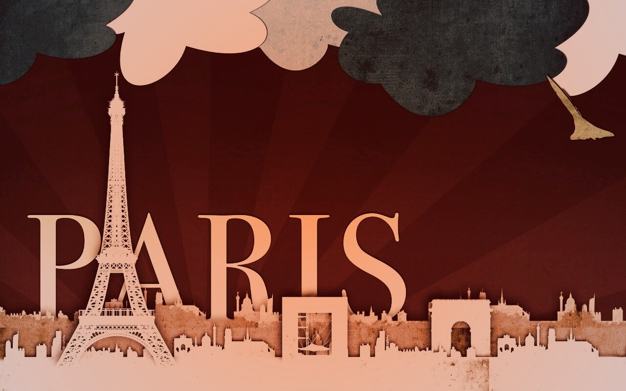 Париж в стиле декупажа обои