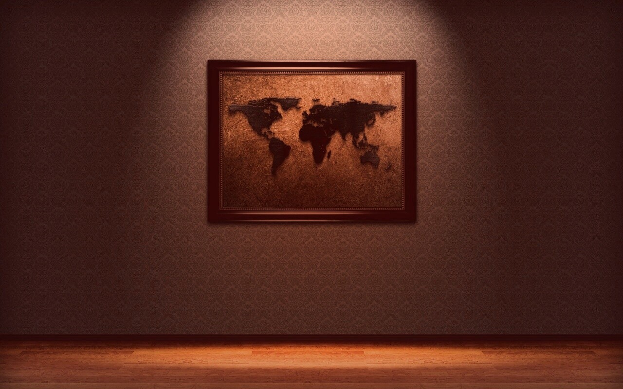 Картина с картой мира обои