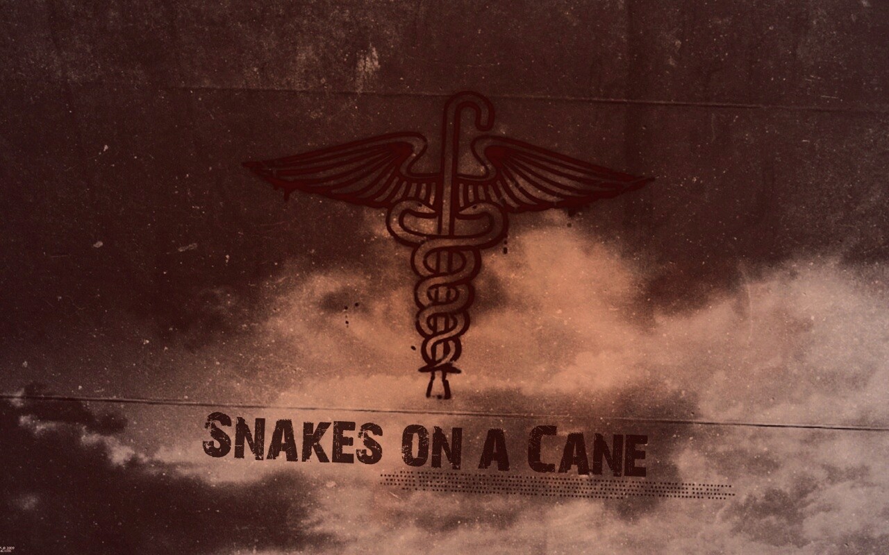 Змеи на трости обои