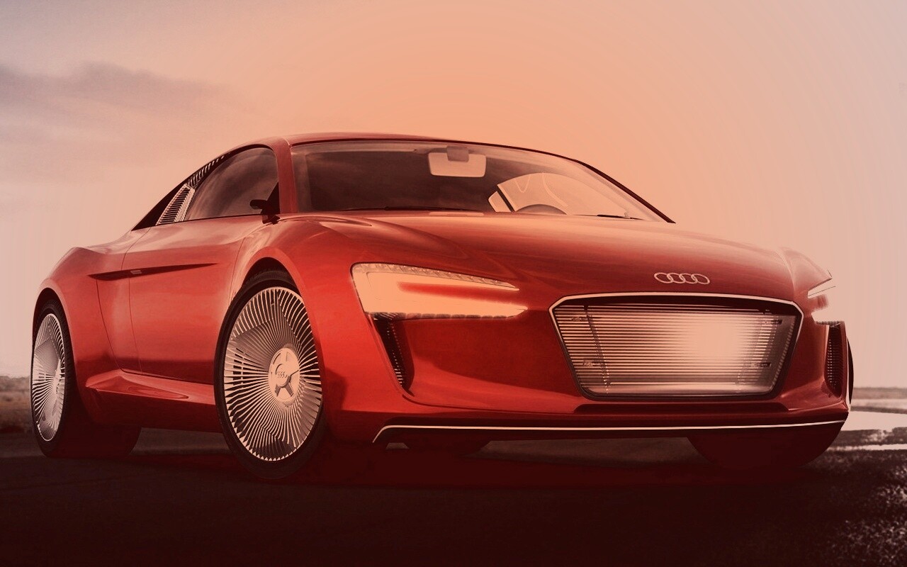 Красный автомобиль Audi обои