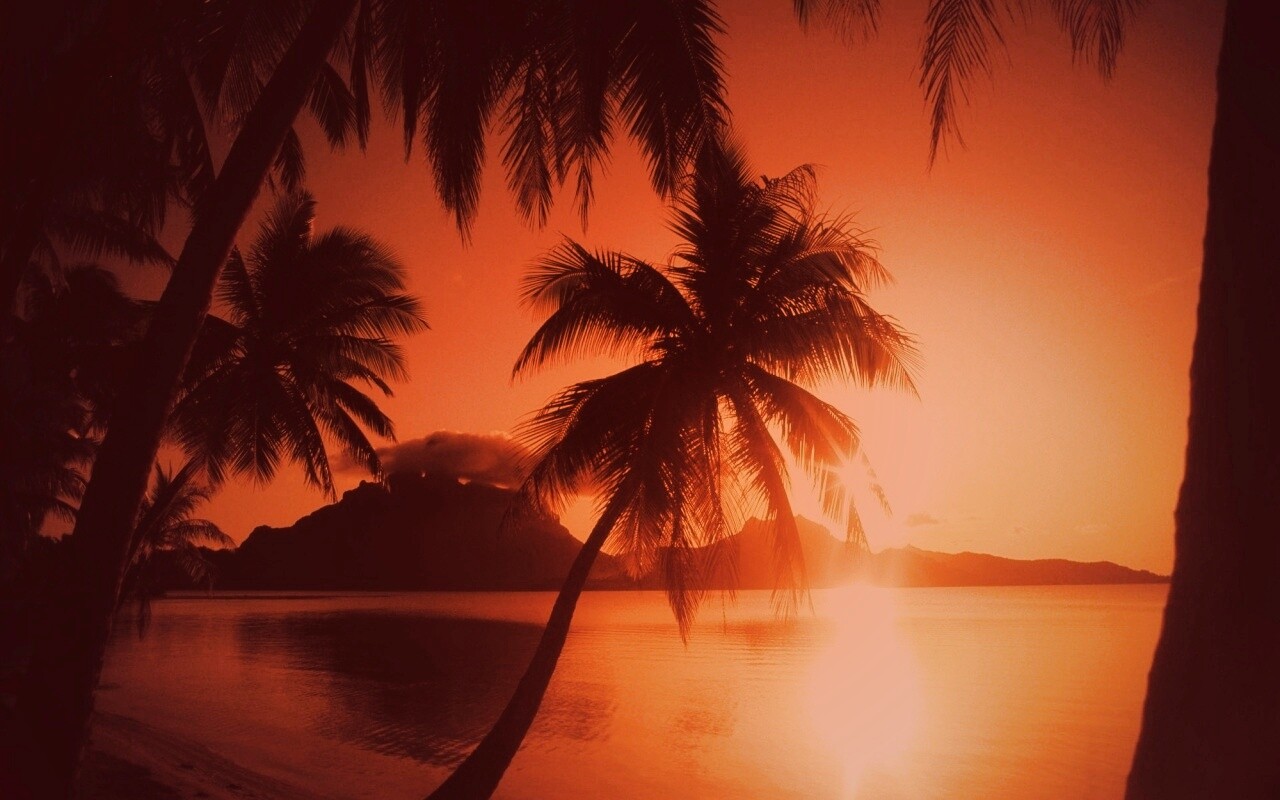 Закат в раю обои