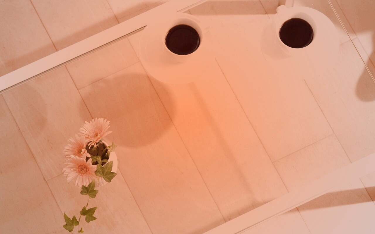 Кофе и цветы обои