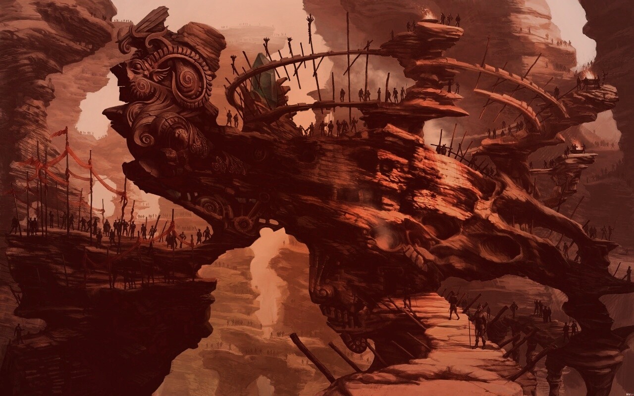 Древний корабль в скалах обои