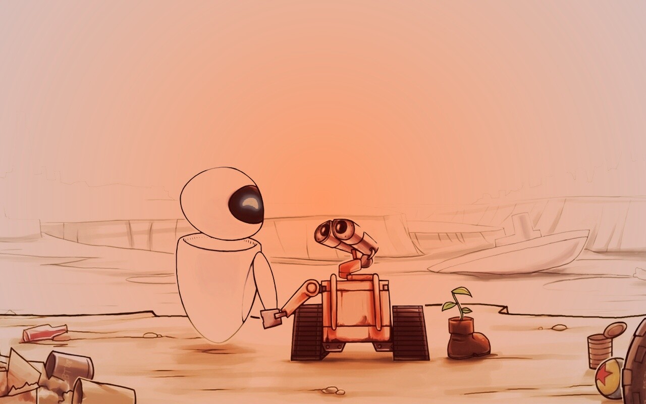 WALL-E и Ева обои