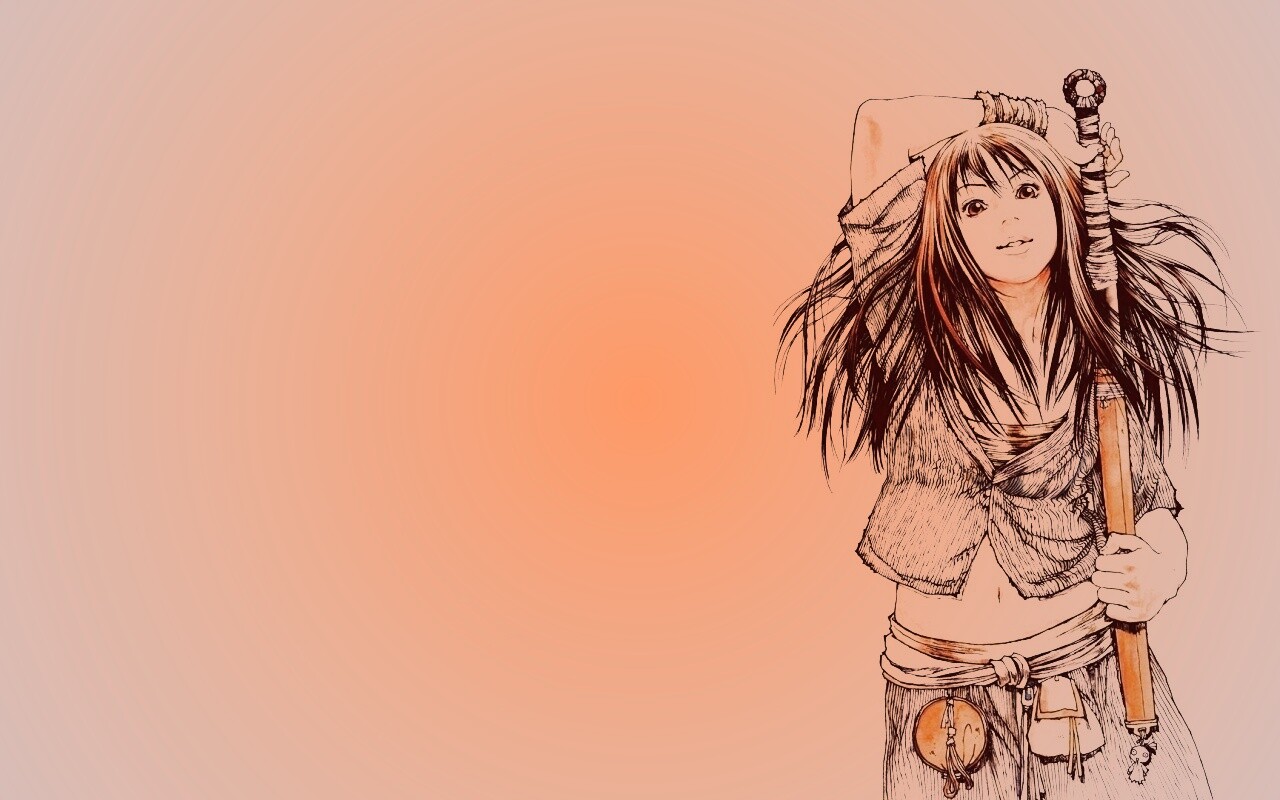 Девушка с битой обои