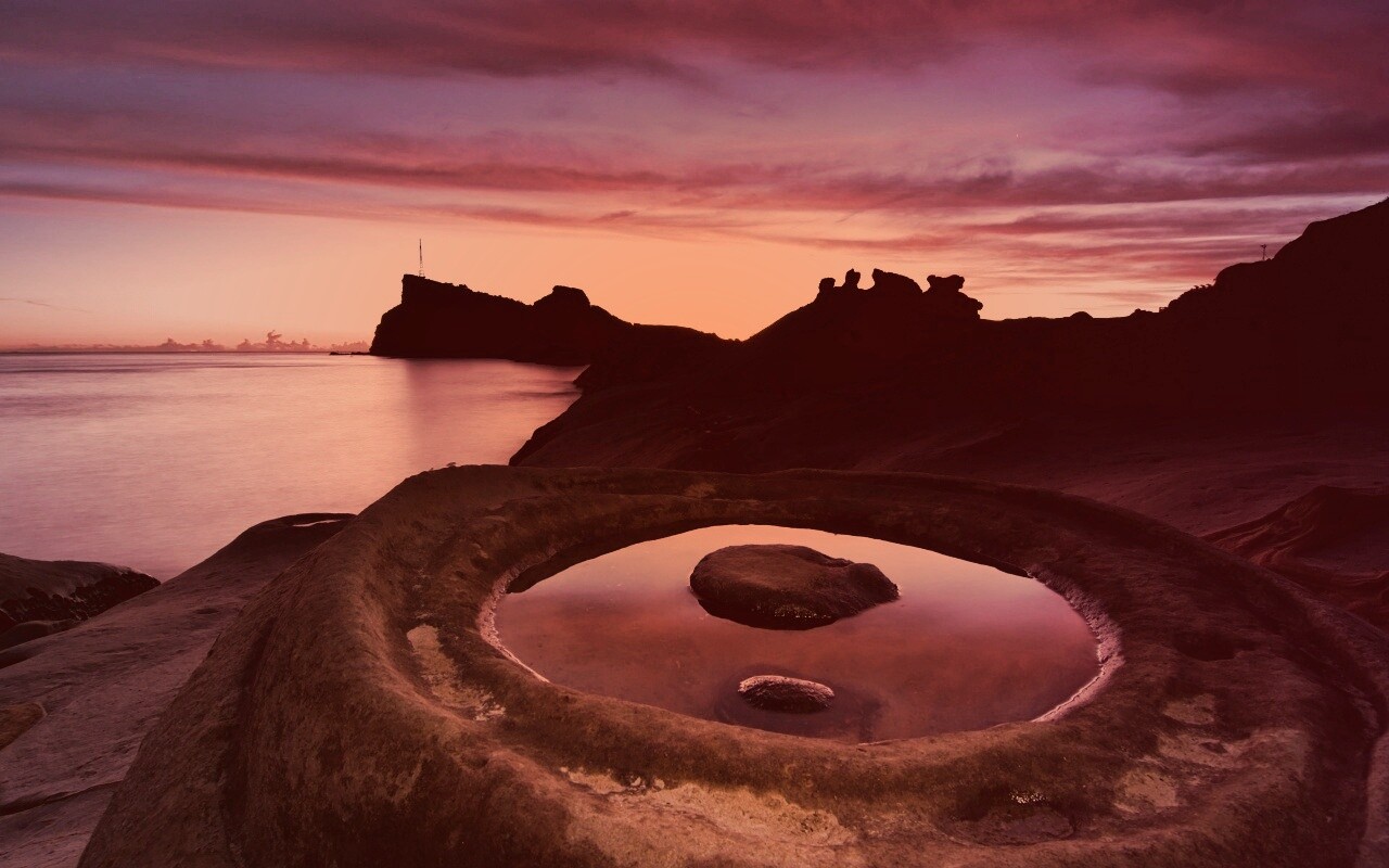 Закат на побережье обои