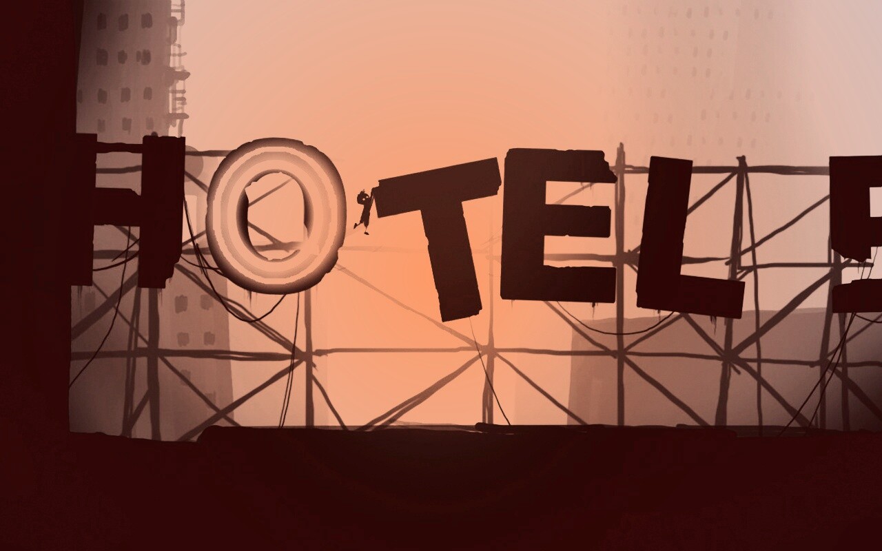 Мальчик из Limbo на вывеске "Hotel" обои