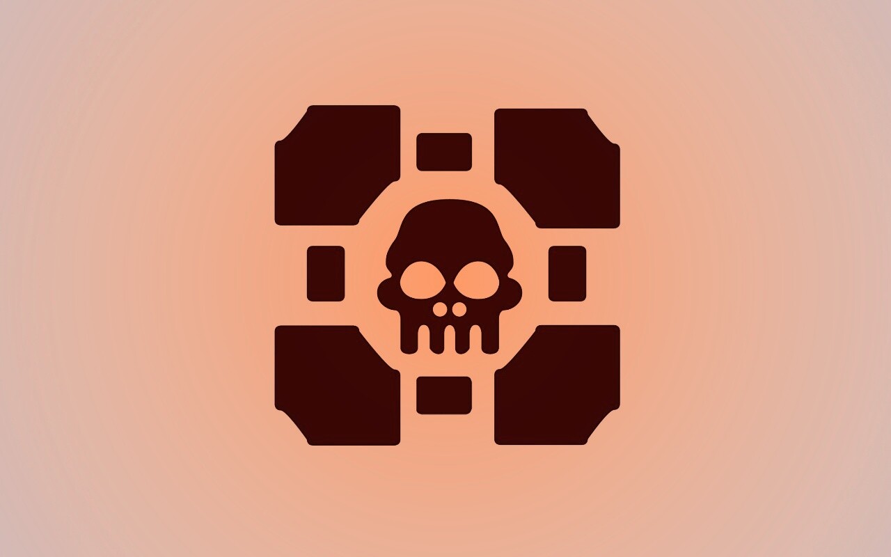 Куб с черепом обои