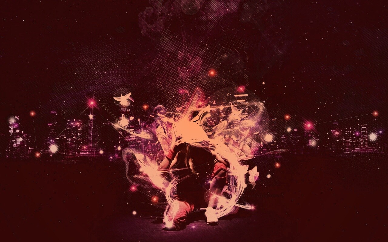 Фристайл арт с танцующей девушкой обои