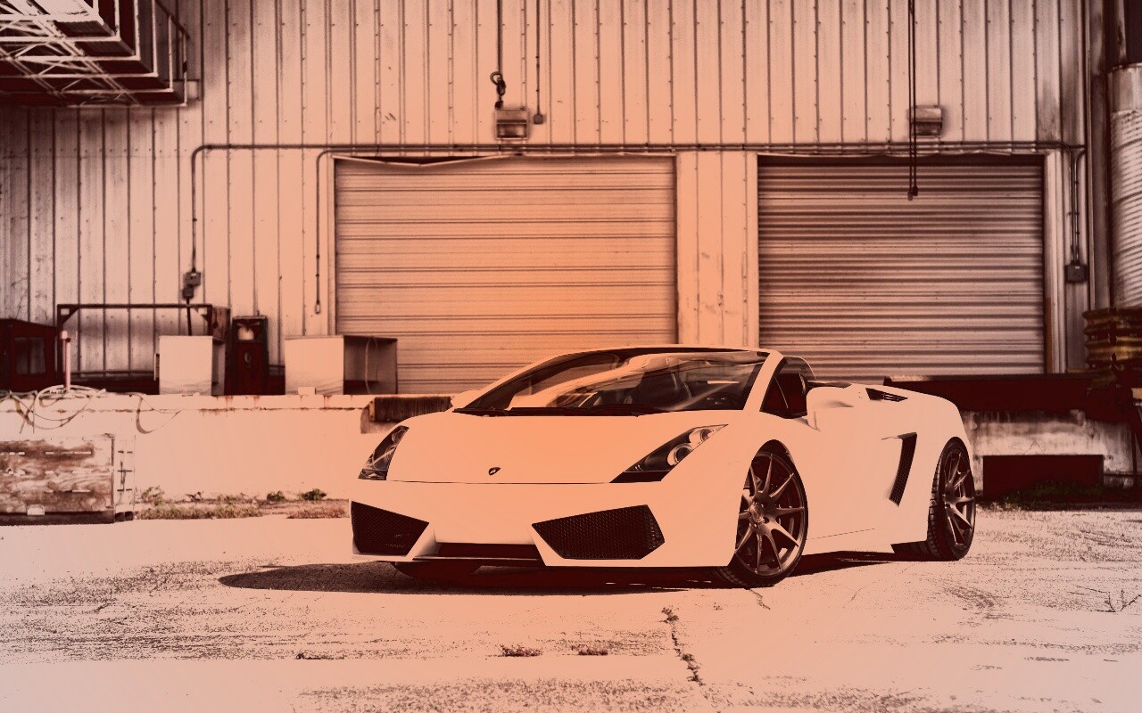 Белый спорткар Ламборгини Галлардо обои