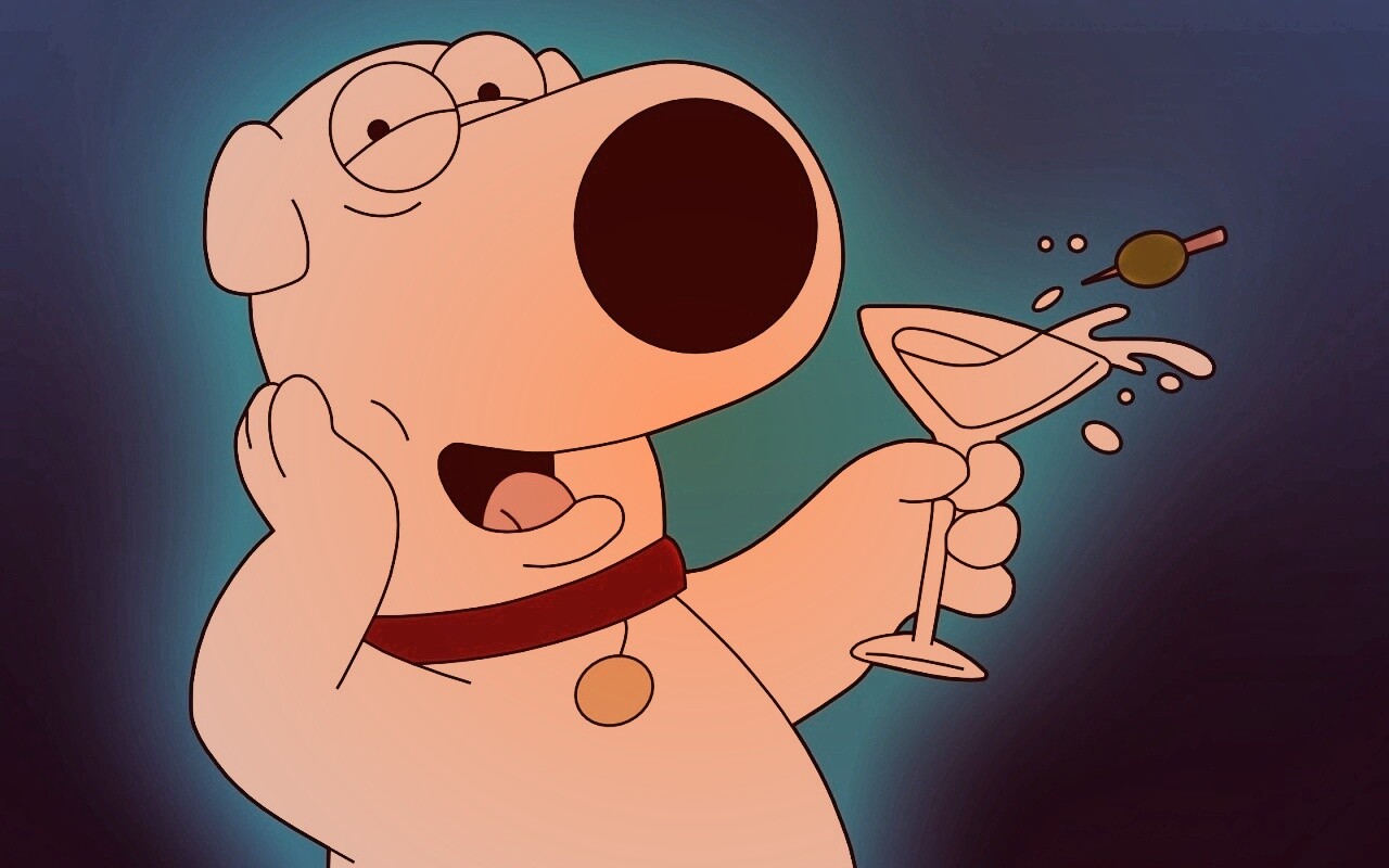 Браян с бокалом мартини обои