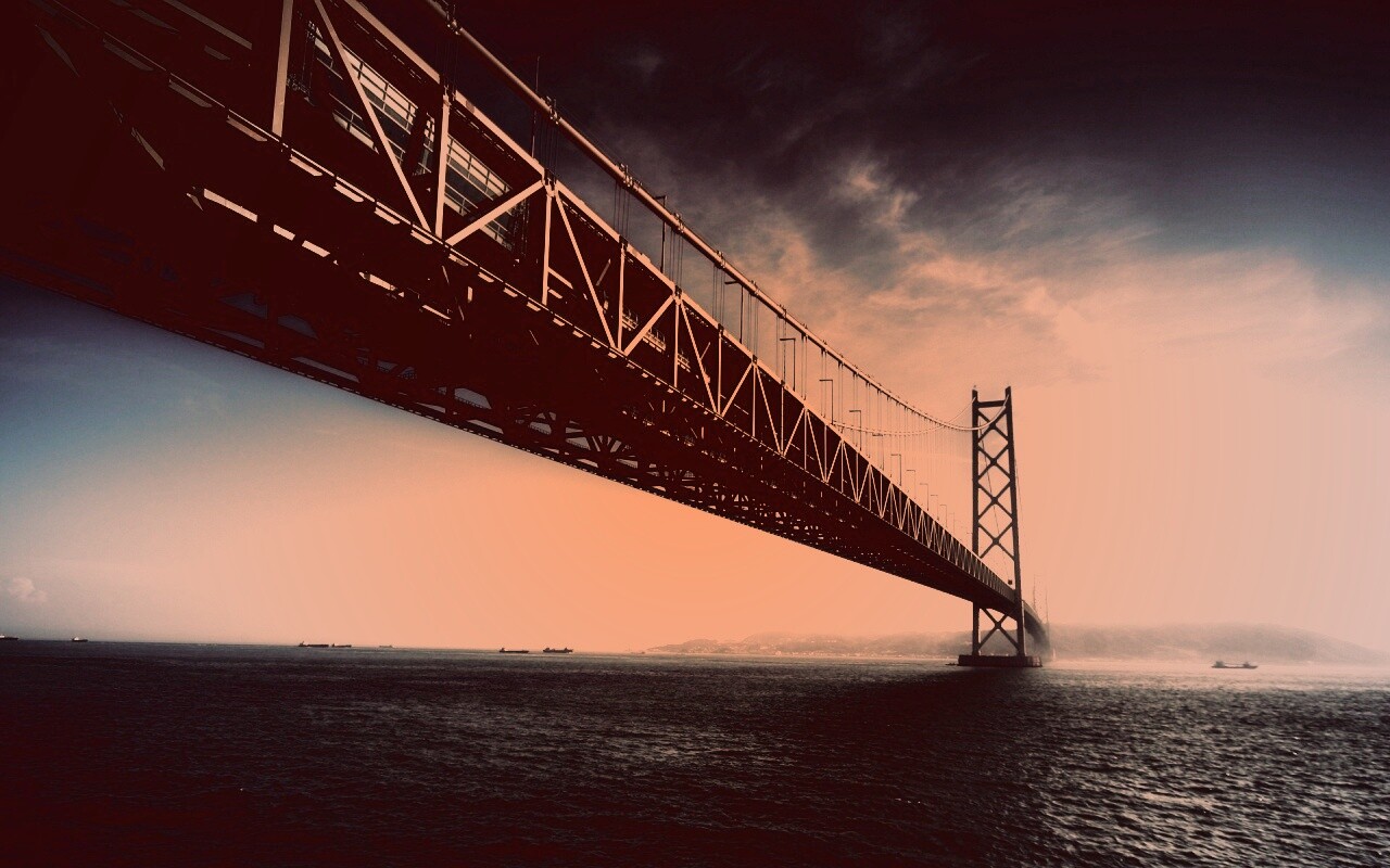 Мост Akashi Kaikyo в Японии обои