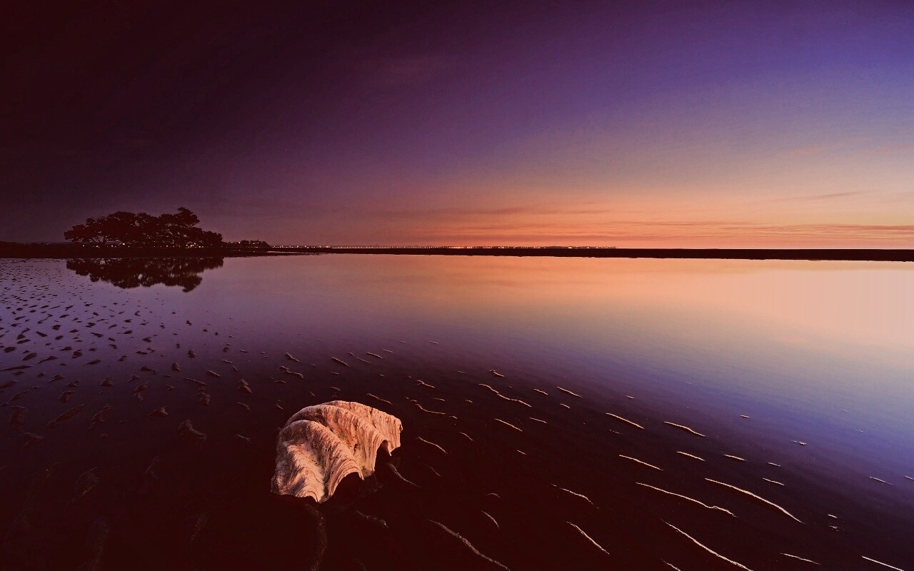 Закат на берегу моря обои