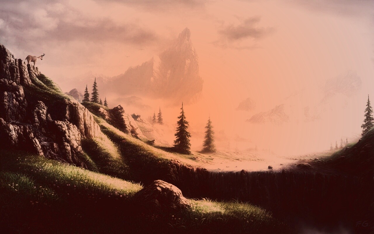 Сказочный водопад обои