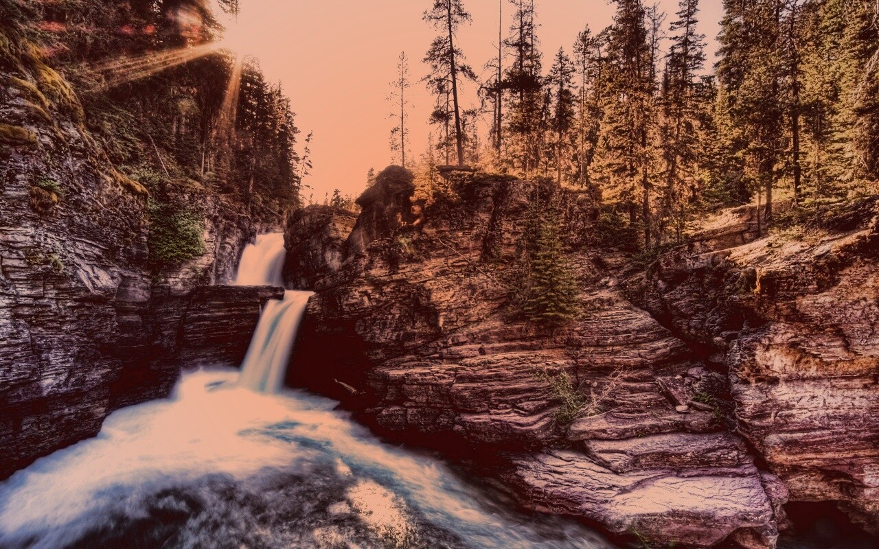 Горные водопады обои