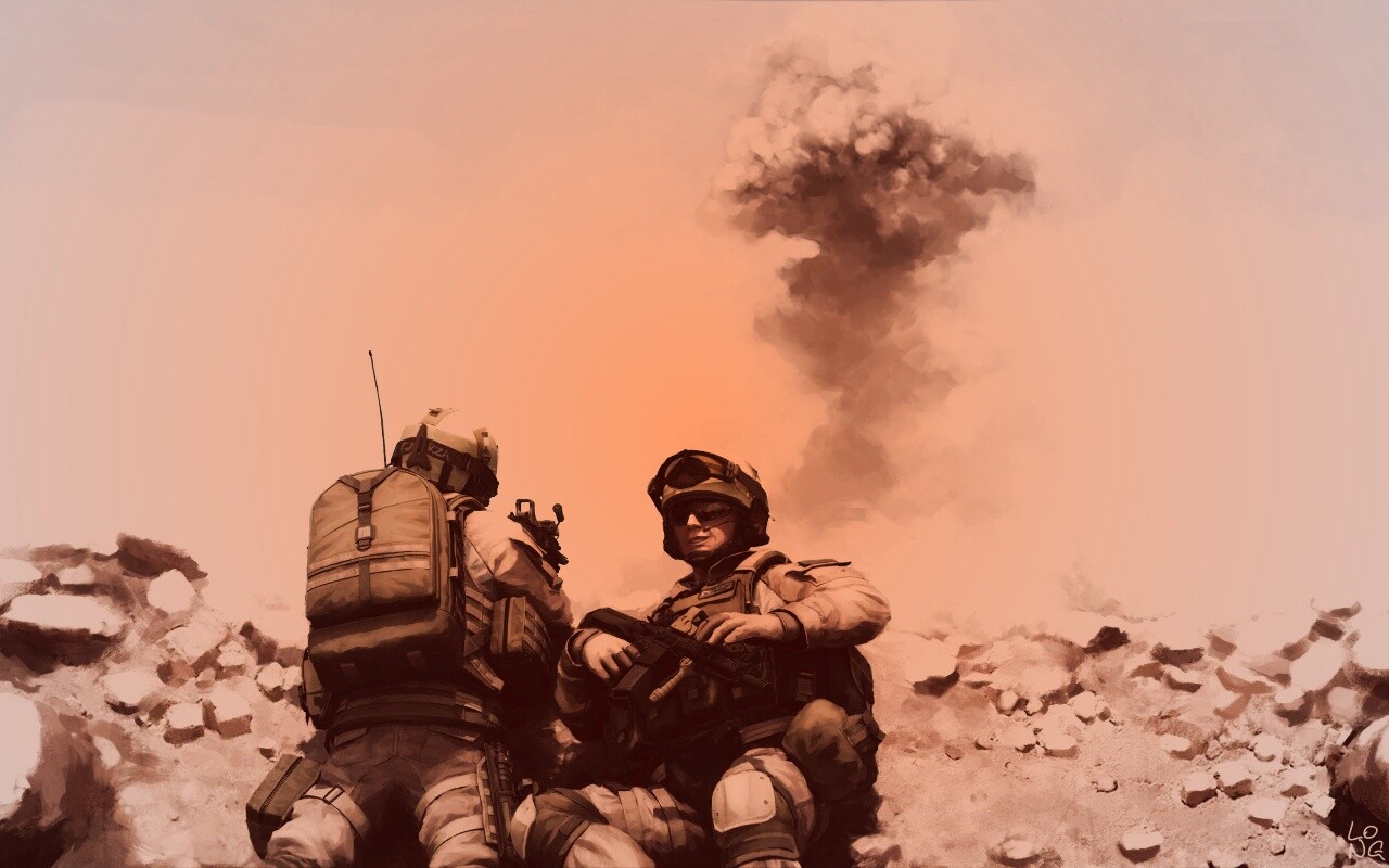 Солдаты в пустыне обои