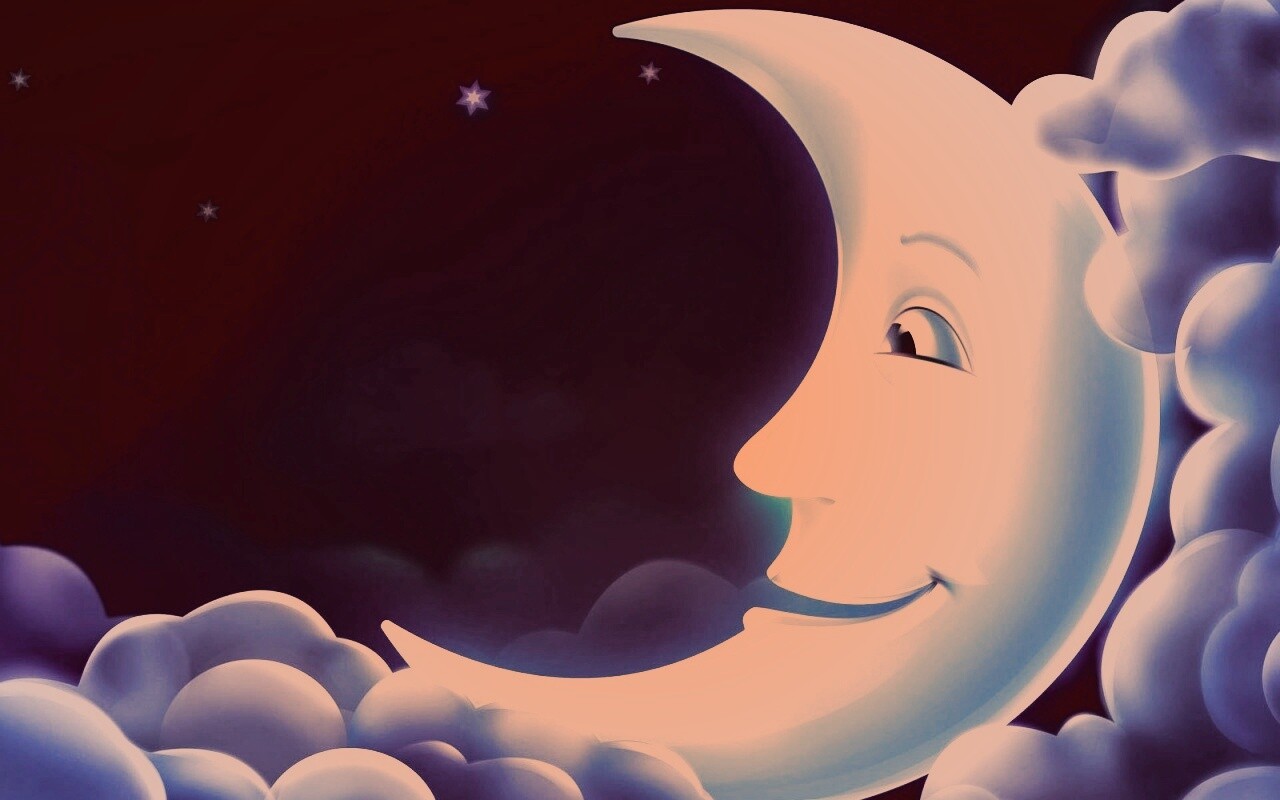 Мультяшный месяц обои