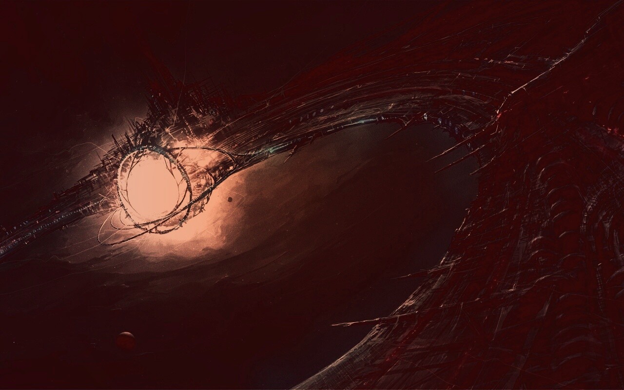 Зловещая космическая станция обои