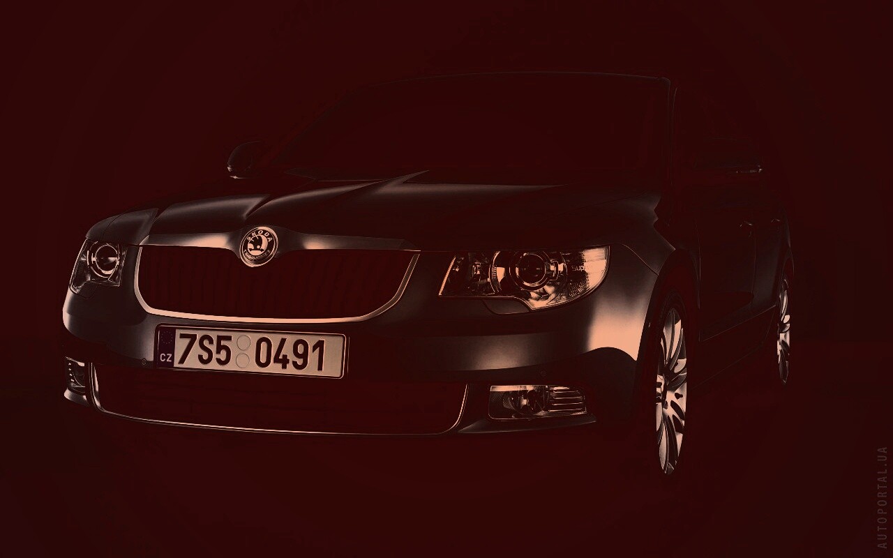 Шкода в темноте обои